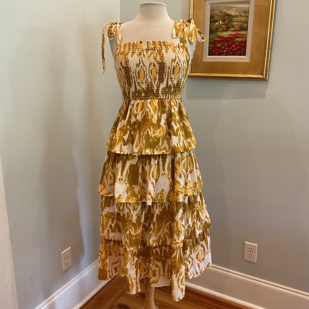 Anthropologie Cleobella Shae Ikat‎ Smocked Tiered Dress - Picture 3 of 12